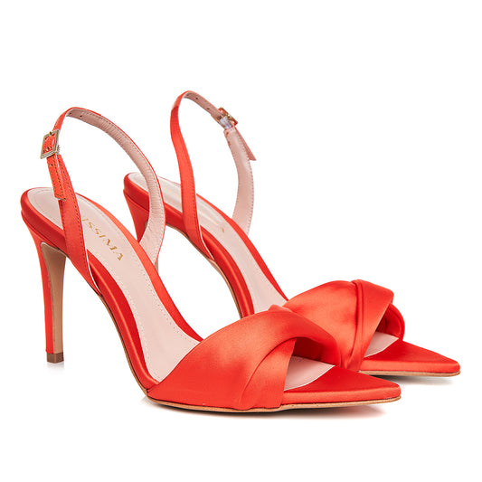 Chloe Orange Satin Sandals