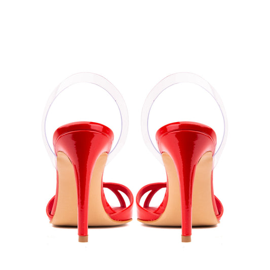 Thea Bloody Red Patent Leather Sandals